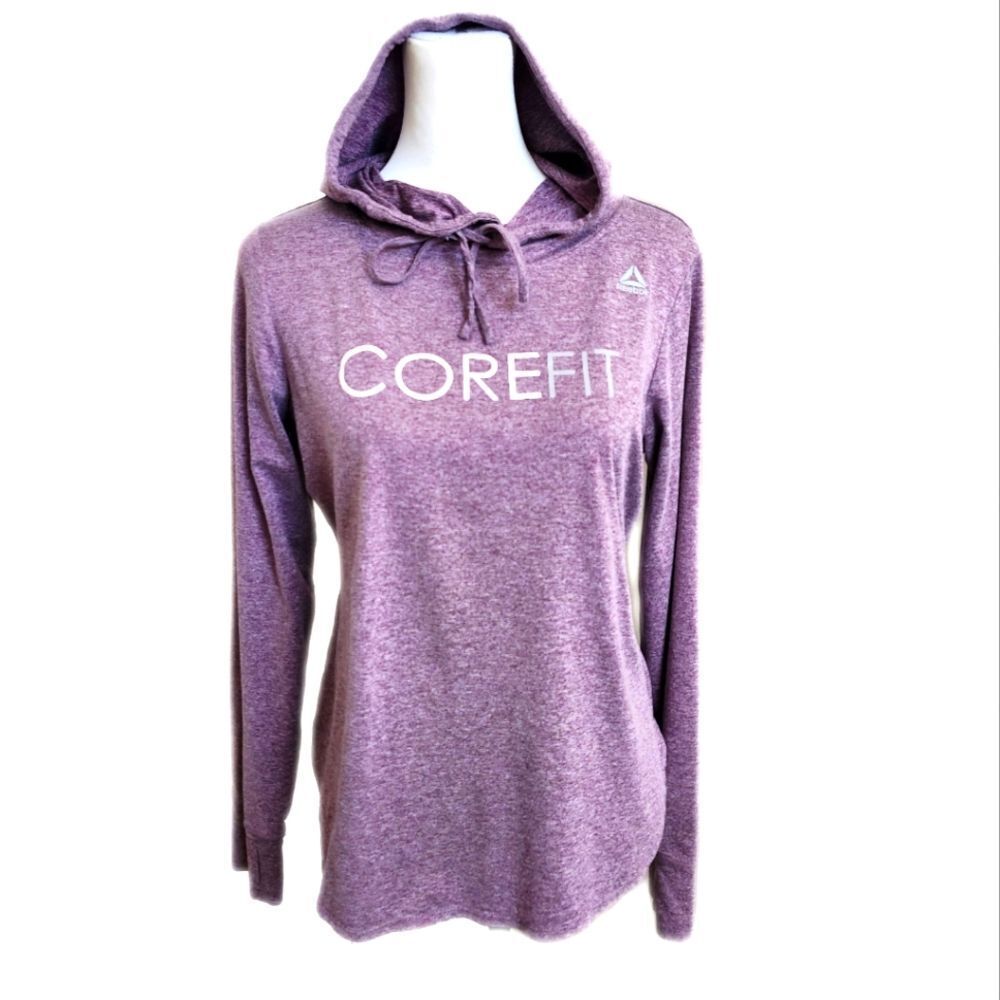 5/$55 Adidas Corefit heather purple lightweight long sleeved hoodie, M
